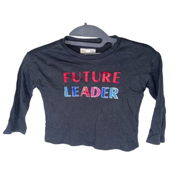 Tucker + Tate "Future Leader" Long Sleeve T-Shirt, Black, Size 2, NWT - Picture 1 of 4